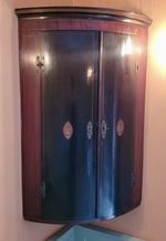 Antique Circa 18th Century Mahogany bow front corner cabinet