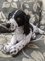 Hand Knitted Black and White Springer Spaniel