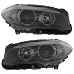 Headlights BMW 5 Series F10 2010-2013 Halogen Black Inner Headlamps Left & Right