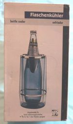 APS Wine Bottle Chiller Made of Blue Acrylic with Chrome Edge Double Walled New