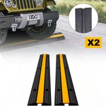 2× Heavy Duty Rubber Cable Protector Ramp 1-Channel Hose Ramp Cable Speed Bumps