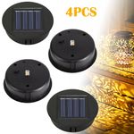 4X Solar Light Tops with LED Bulb Solar Panel Lantern Lid Top Waterproof Replace