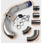 UNIVERSAL 3" 76MM PERFORMANCE COLD AIR INTAKE PIPE INDUCTION KIT SILVER