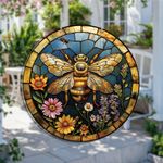 Bumble Bee Suncatcher Stained Glass Effect Hanging Window Garden Decor