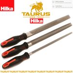 3 Pc HILKA 8" Engineers File Set 200mm Flat Half Round Workshop Soft Grip DIY UK