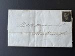 QV GB SG 1-3 1d Penny Black Plate 10 LF Cover to Marlborough Black Maltese Cross