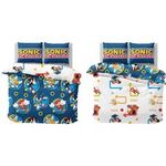 Sonic The Hedgehog Official Rings Design Double Rotary Duvet Set Reversible