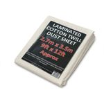 Heavy Duty Cotton Twill 1.4kg Laminated Dust Sheets Large 12ft x 9ft  5 PACK
