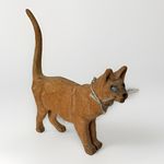 Vintage Carved Wooden Cat Figure Miniature
