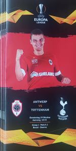 2020 EUROPA LEAGUE FC ANTWERP v SPURS TOTTENHAM HOTSPUR PROGRAMME FROM BELGIUM