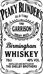 Peaky Blinders "Whiskey" WINE Bottle Decal / Sticker (bottle not included)