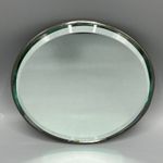 Small Round Antique Sorcerer Frameless Mirror Wall Shelf Vtg Display Stand 1930s