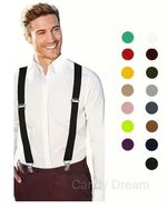 Mens Elasticated Heavy Duty Clip on Trouser Braces Adjustable Suspenders 35mm
