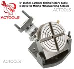 Precision Tilting Rotary Table 100mm 4" Inch for 4 Slots Milling Metalworking UK