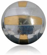 New Vintage Leather-Look Silver Gold PU Volleyball Size 4 Style 18 Panel Ball