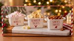 Set of 3 Ceramic Square Christmas Snack Bowls White/Red Elf Nibbles Set