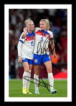 Alex Greenwood Leah Williamson - England Lionesses Autograph Signed Framed Photo