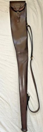 Brown Leather Shotgun Slip 118cm Long for 28” Barrels on O/U or S/S Gun 45" Long