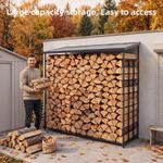 Heavy Duty Firewood Log Rack Large Storage Holder Shed Rack Outdoor Garden Yard