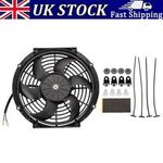 10" 80W Universal Radiator Cooling Fan Pull/Push Slim Engine Mounting Fitting UK