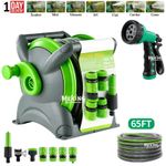 20m Compact Garden Hose Reel Water Pipe Standing Spray Gun Nozzle Wall Mounted