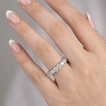 Trellis Eternity Wedding Ring Solid 14K Gold 4.20 CT Round Natural Diamond F VS2