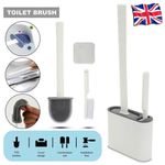 Toilet Brush And Holder Bathroom Toilet Brush Holder Set Silicone Brush Durable