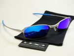 Oakley Square Wire 2.0 Silver Blue Sunglasses Wiretap Deadbolt Nanowire Why A
