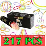 217 PCS GLOW STICKS BRACELETS NECKLACES PART FAVORS NEON COLOR KIDS PARTY PACK