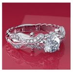 White Moissanite 2.30Ct Round Cut Engagement Ring Solid 14K White Gold in Size 8
