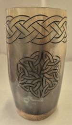 Buffalo Horn mug with Celtic Knot Engraving - Height 12cm - (3)