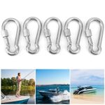 50MM Carabiner Boats Heavy Duty Stainless Steel Clips Spring Snap Hooks Buckles
