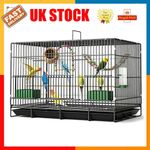 Bird Cage Siam Budgie Canary Finch Cages with Tray Black 58×40.2×45.5cm UK