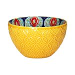 Yellow Ceramic Bowl Tuscany Bohemian Soup Salad 12cm Mediterranean Boho Design