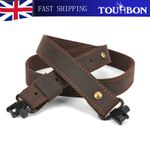 TOURBON Hunting Buffalo Leather Rifle Sling Shotgun Gun Carry Strap w/ Swivels
