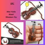 Mini Violin Model Miniature  Bow And Case - Perfect Mini Musical Instrument