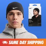 Nike DRI-FIT Black Skull Cap Hat Dri-Fit Mens Sports Running Helmet Liner Beanie