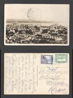 Turkey Istanbul General View 1930 Postcard. Hotel Bristol Cachet