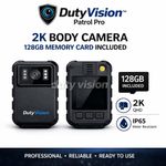 Body Camera 2K Night Vision 128GB IP65 Police Body Cam Taxi Driver Security Cam