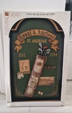 St Andrews Royal & Ancient Golf Clubs Balls & Tees 2D Wall Decor 26"x17"