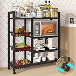 4 Tier Kitchen Basket Storage Trolley Rack Fruit Vegetable Organiser Shelf Cart