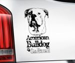 American Bulldog Car Sticker - Dog On Board Bumper Window Decal Sign Gift V05BLK