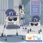 4-in-1 Baby Adjustable High Toddler Chair Highchairs Seat Infants Food Tray UK
