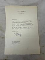 Tony Curtis Signed Letter 1976 Regarding Hosting a Party