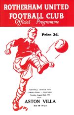 LEAGUE CUP FINAL 1961 Rotherham v Aston Villa - HIGH QUALITY REPLICA PROGRAMME