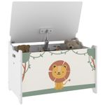 AIYAPLAY Toy Box with Lid, Safety Hinges for Kids, Nursery, Bedroom, Green