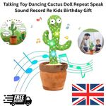 Talking Toy Dancing Cactus Doll Repeat Speak Sound Record Re Kids Birthday Gift