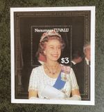 Tuvalu Nanumaga 1987 Queen Elizabeth 11 40th Wedding Anniv. Miniature Sheet MNH.