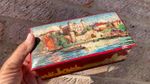 VINTAGE OLD HUNTLEY & PALMER BISCUIT TIN TOWER OF LONDON RIVER THAMES BOATS 1939