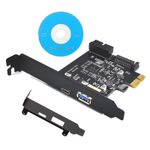 PCI-E 1X to USB 3.2 Gen1 5Gbps 2 Ports(Type C+ Type A) Expansion Card With 19PIN